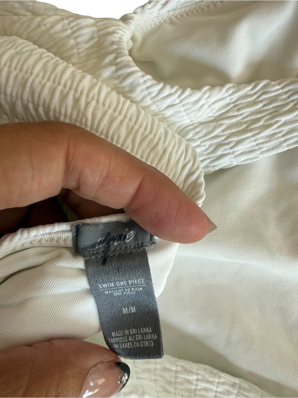 aerie White Textured One-Piece Swimsuit - Picture 5 of 5